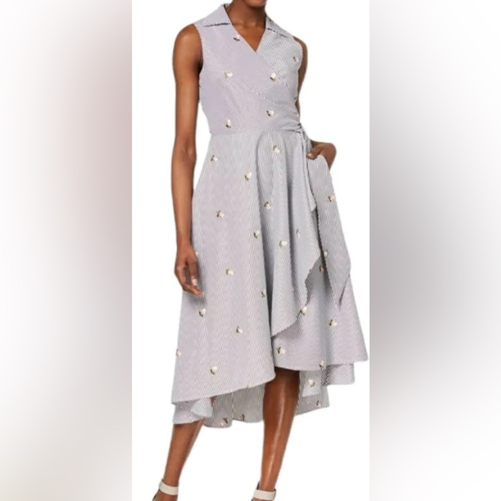 Calvin Klein Black and White Asymmetrical Dress